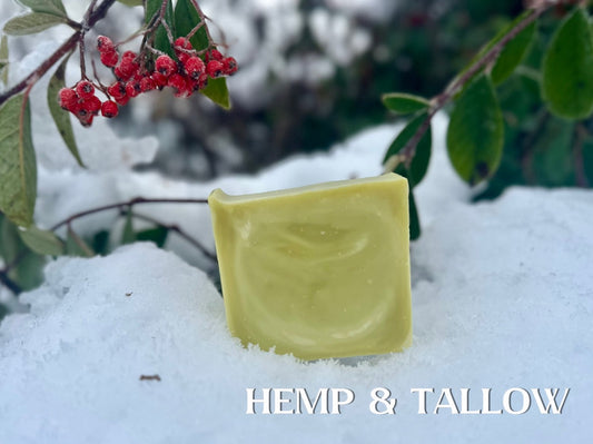 Wild by Nature Hemp & Tallow handmade soap bar, naturally formulated in Scotland