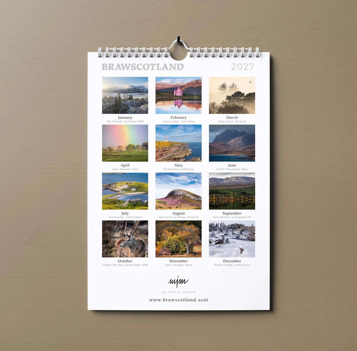 Scottish Highlands 2027 Wall Calendar